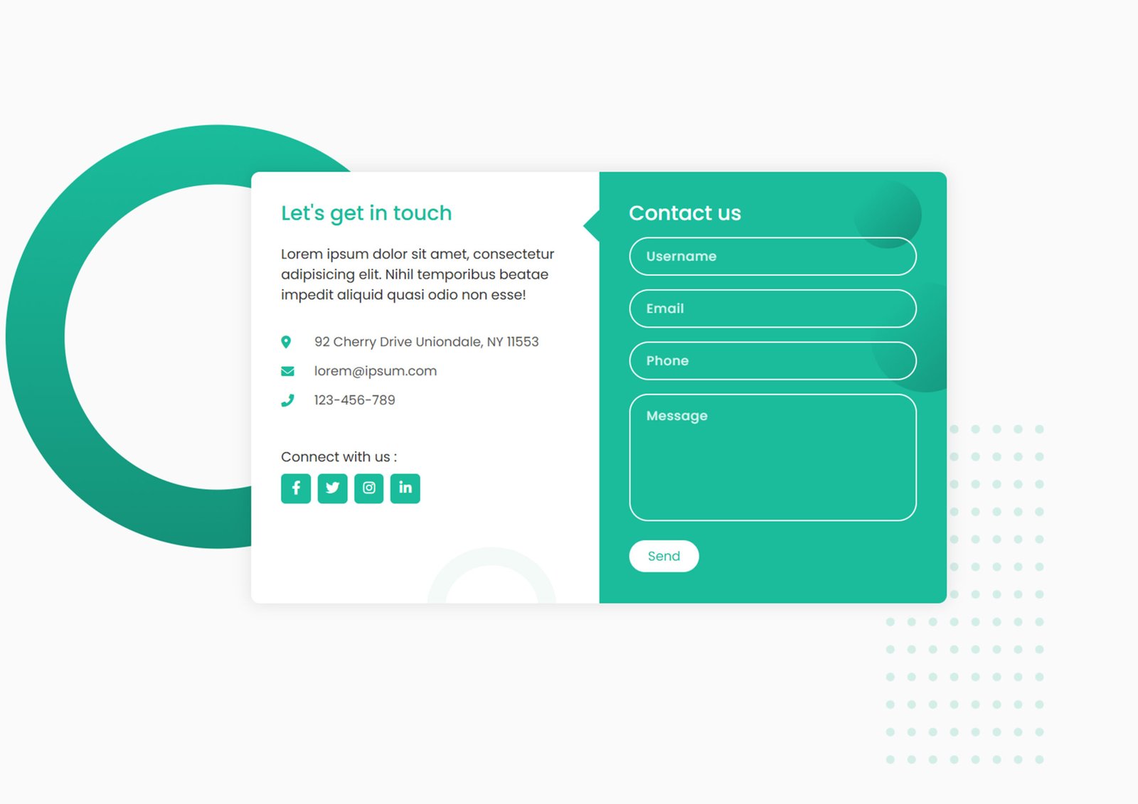 Responsive Contact Form Design with HTML, CSS & JavaScript | Free Download