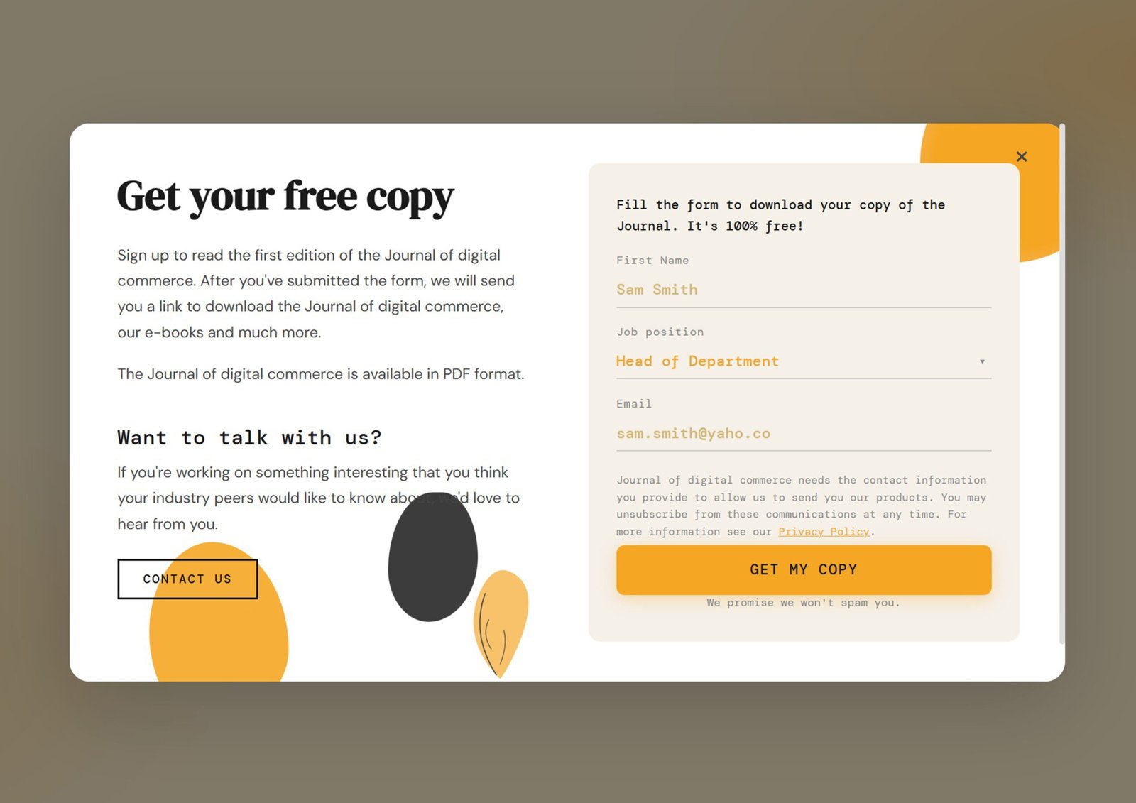Responsive Popup Contact Form Design (HTML CSS JavaScript) – Free Download