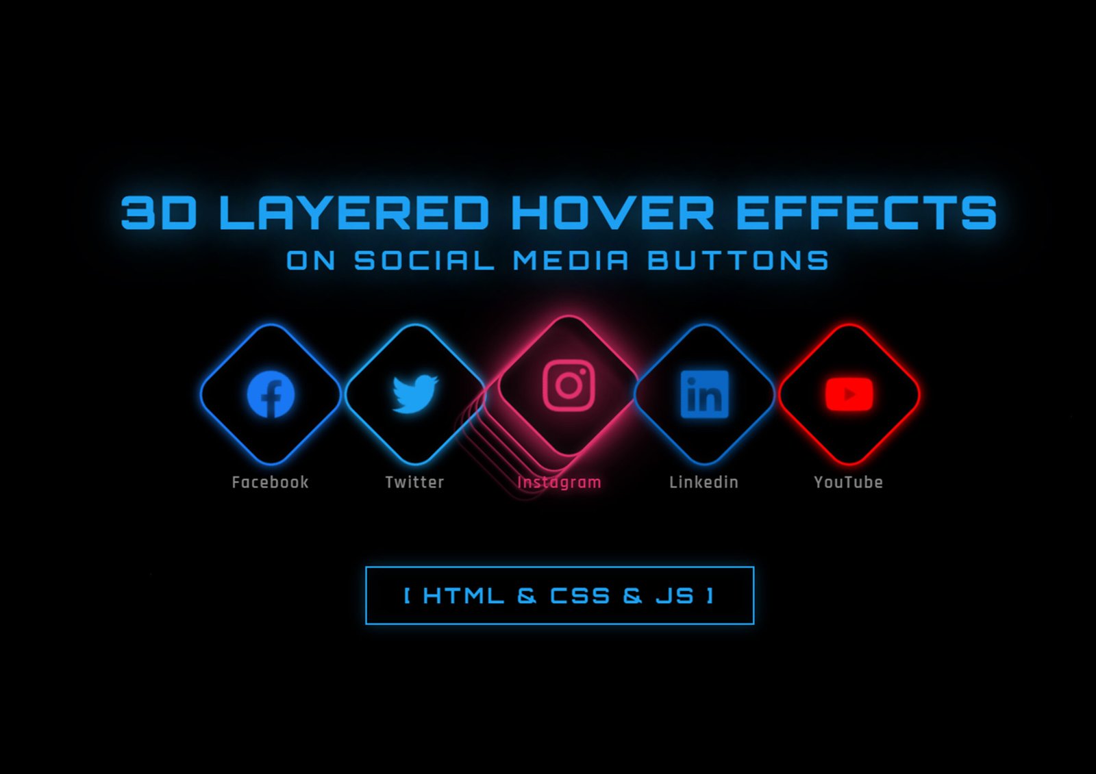Responsive 3D Social Media Buttons with Hover Effects (HTML, CSS & JavaScript) – Free Download