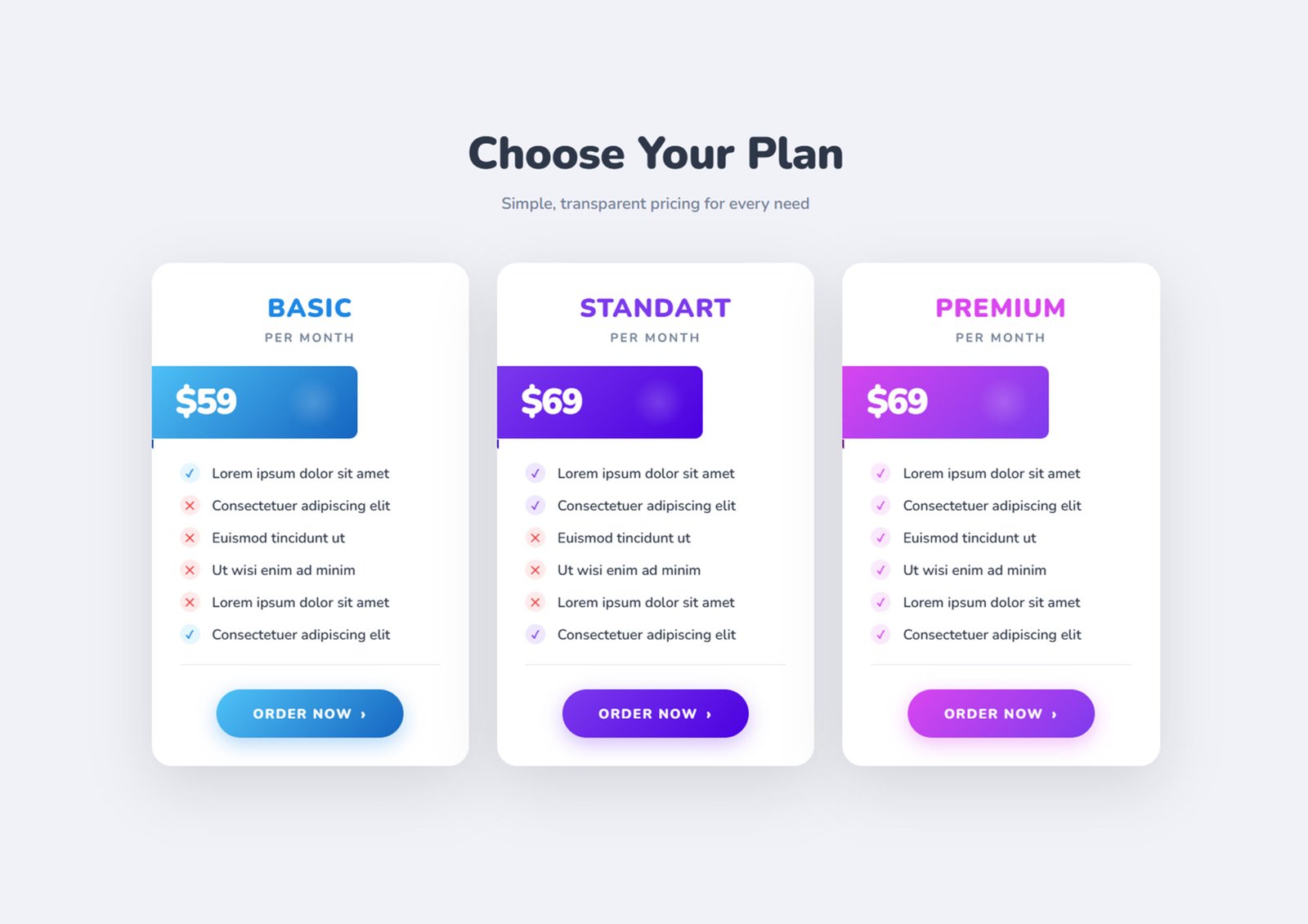 Modern Pricing Cards UI with HTML CSS JavaScript – Responsive Design Free Download