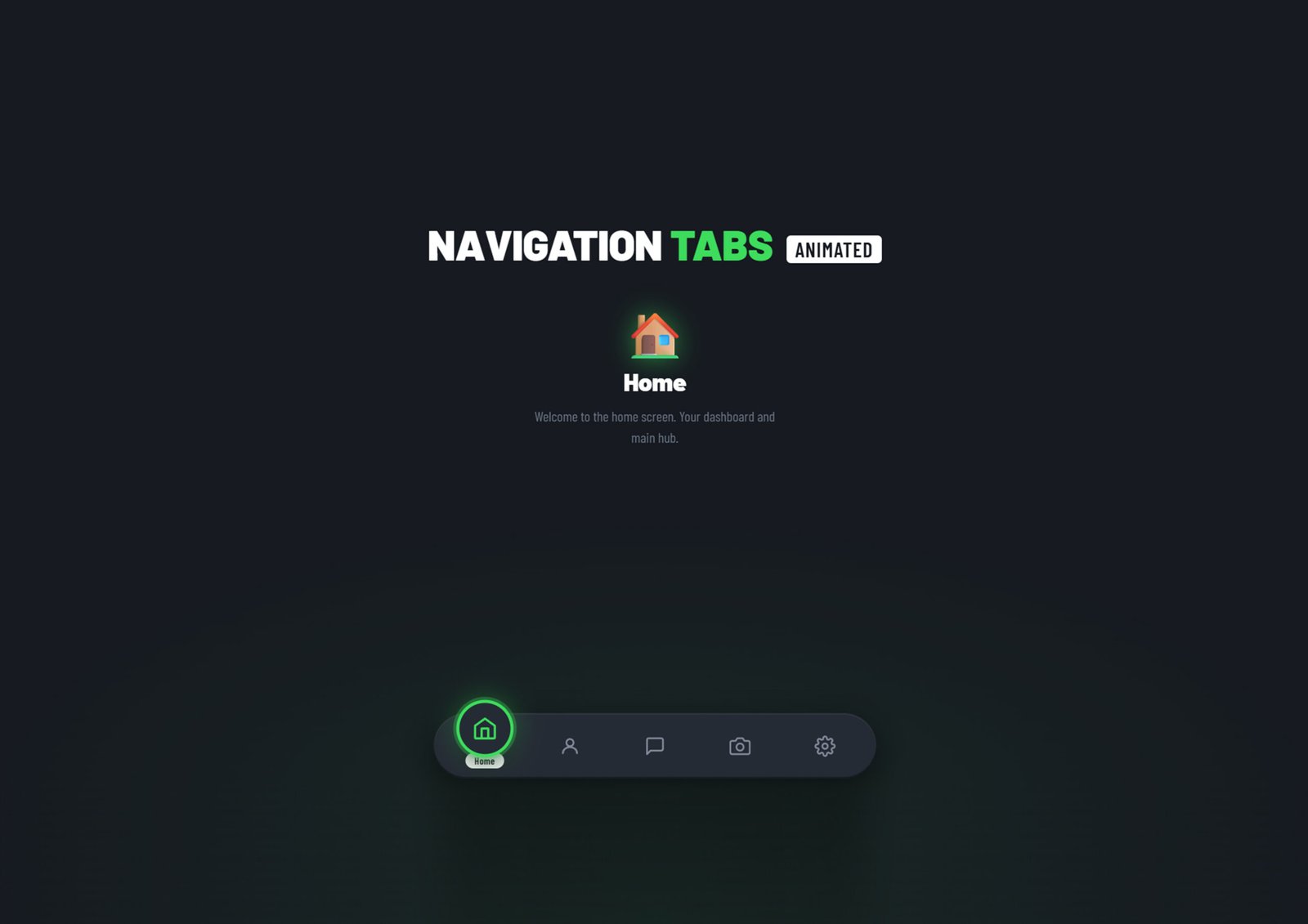 Responsive Animated Navigation Tabs UI Design (HTML CSS JavaScript) Free Download