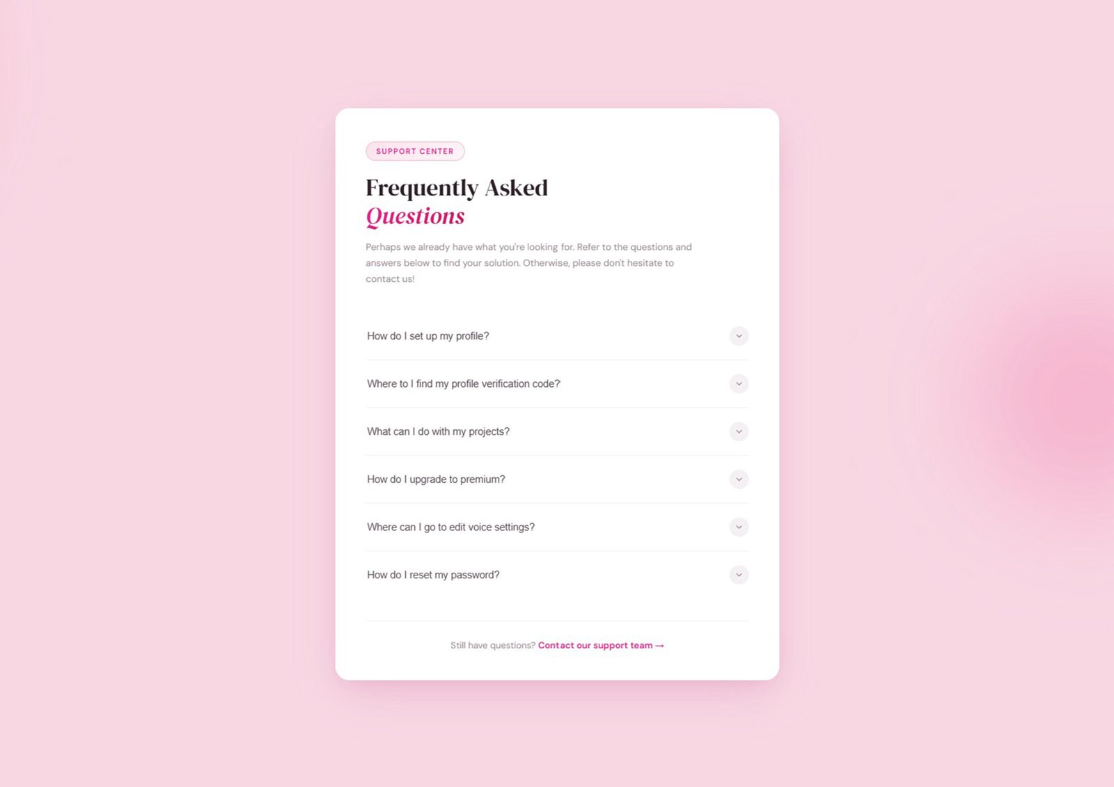 Modern Responsive FAQ Accordion Design in HTML CSS JS – Free UI Kit Download