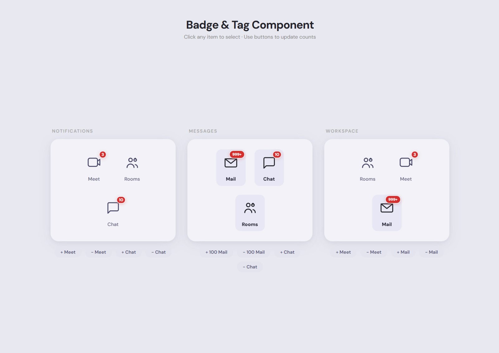 Responsive Badge & Tag UI Component with Notification Counters (HTML CSS JavaScript Free Download)