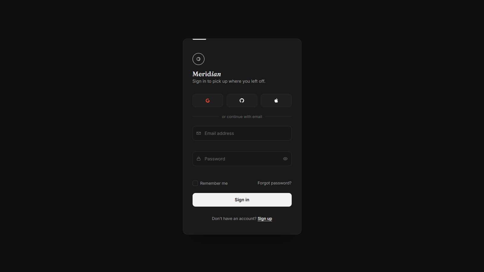 Minimalist Login Form UI – Free HTML, CSS & JS Template