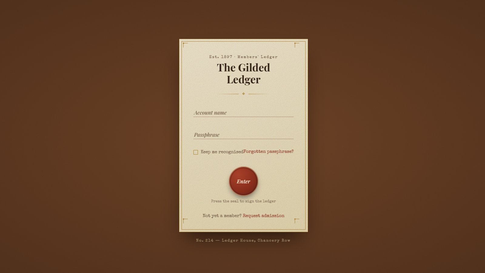 Vintage Login Form – Animated HTML CSS JS Template